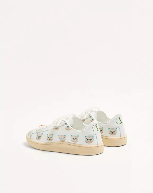 Valentino Royco Sneaker In Nappa Calfskin With Le Chat De La Maison Motif - Image 4